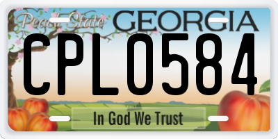 GA license plate CPL0584