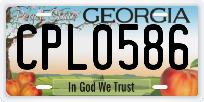 GA license plate CPL0586