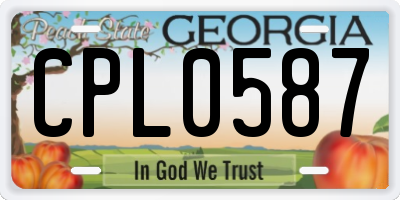 GA license plate CPL0587