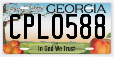 GA license plate CPL0588