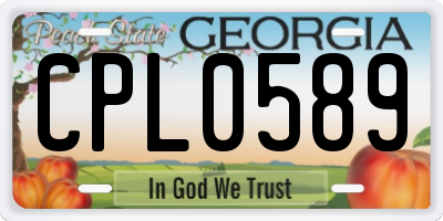 GA license plate CPL0589