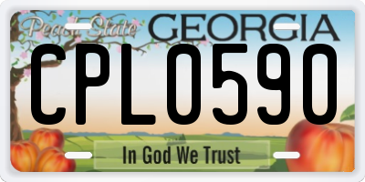 GA license plate CPL0590