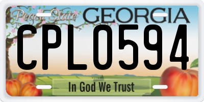 GA license plate CPL0594