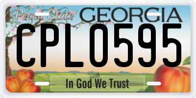 GA license plate CPL0595