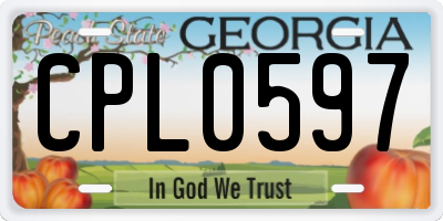 GA license plate CPL0597