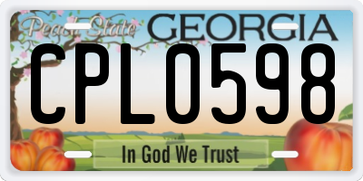 GA license plate CPL0598