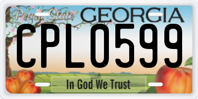 GA license plate CPL0599
