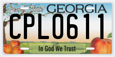 GA license plate CPL0611