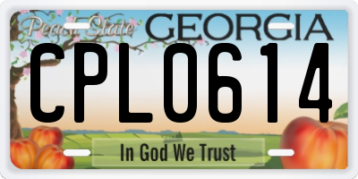 GA license plate CPL0614