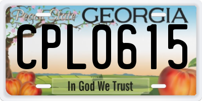 GA license plate CPL0615