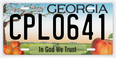 GA license plate CPL0641