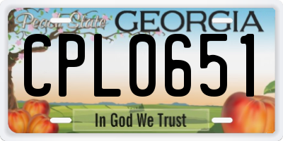 GA license plate CPL0651