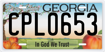 GA license plate CPL0653