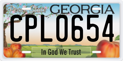 GA license plate CPL0654
