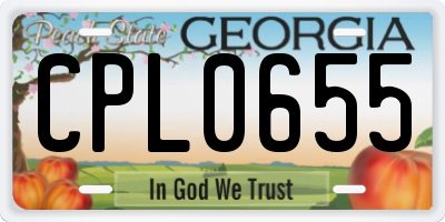 GA license plate CPL0655