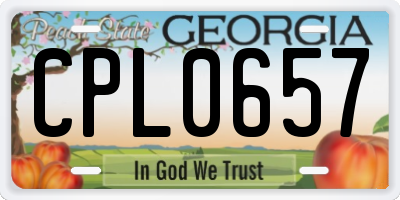 GA license plate CPL0657