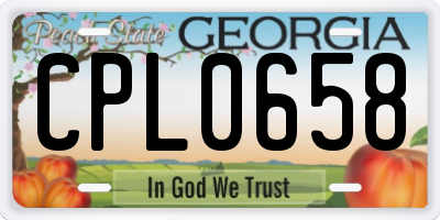 GA license plate CPL0658