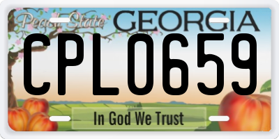 GA license plate CPL0659