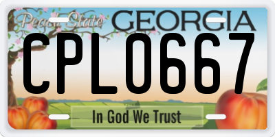GA license plate CPL0667