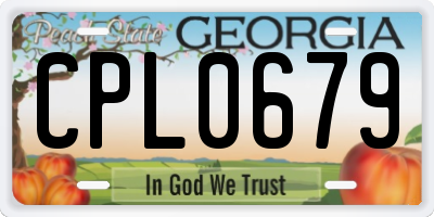 GA license plate CPL0679