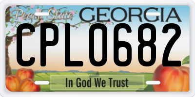 GA license plate CPL0682