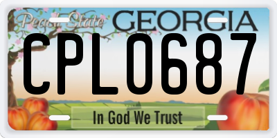 GA license plate CPL0687