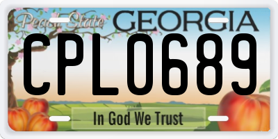 GA license plate CPL0689
