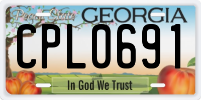GA license plate CPL0691