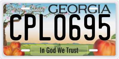 GA license plate CPL0695