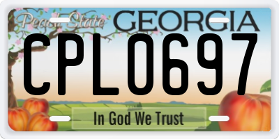 GA license plate CPL0697