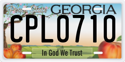 GA license plate CPL0710