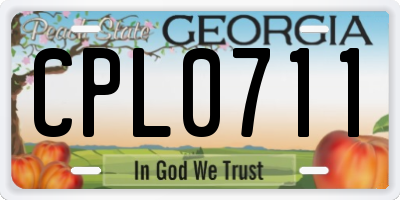 GA license plate CPL0711