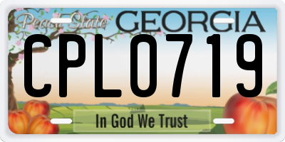 GA license plate CPL0719