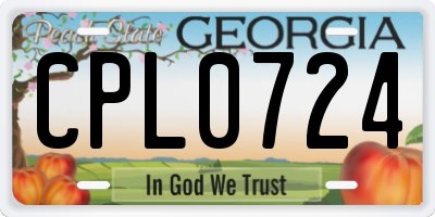 GA license plate CPL0724