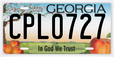GA license plate CPL0727