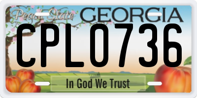GA license plate CPL0736