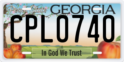 GA license plate CPL0740