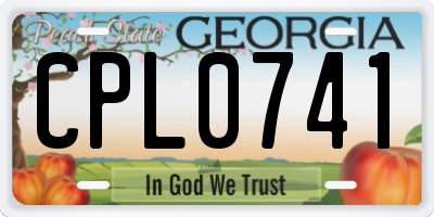 GA license plate CPL0741