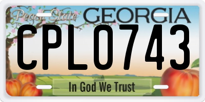 GA license plate CPL0743