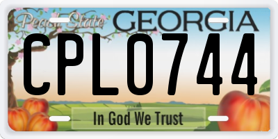 GA license plate CPL0744