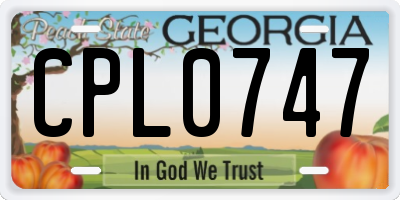 GA license plate CPL0747