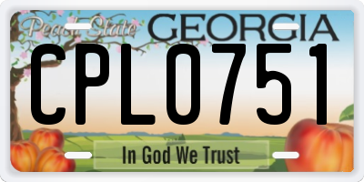 GA license plate CPL0751