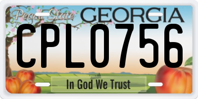 GA license plate CPL0756