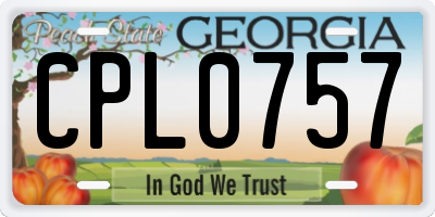 GA license plate CPL0757