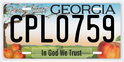 GA license plate CPL0759
