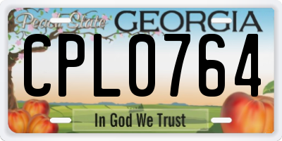 GA license plate CPL0764