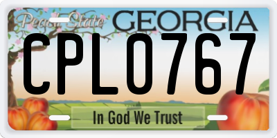 GA license plate CPL0767