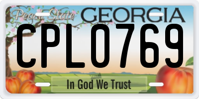 GA license plate CPL0769