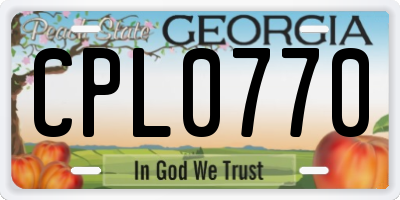 GA license plate CPL0770