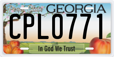 GA license plate CPL0771